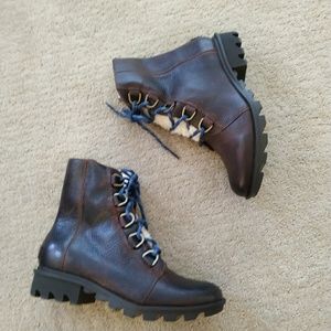 New Sorel Phoenix Lace Shearling Boots 7 38